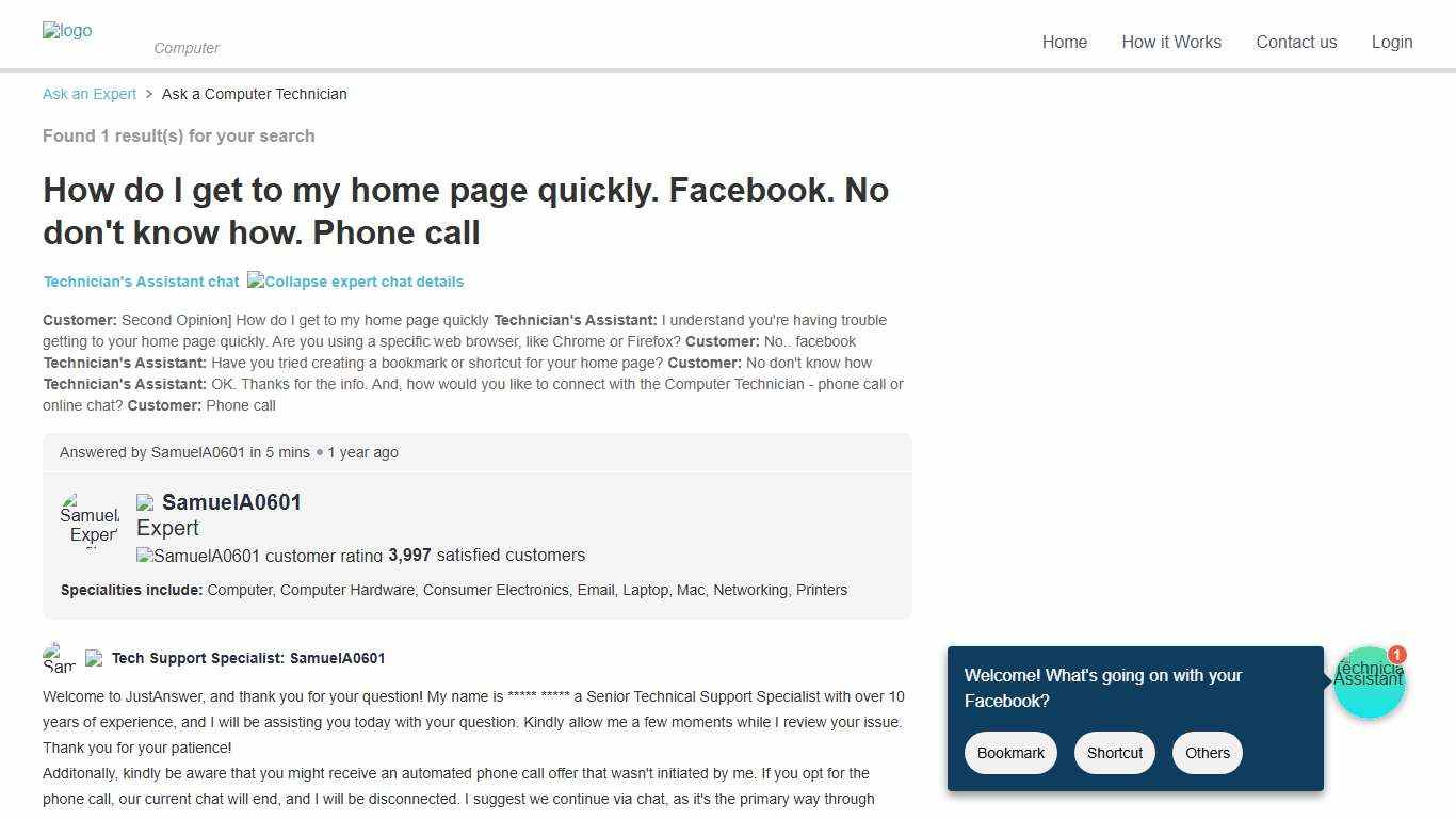 How do I get to my home page quickly. Facebook. No don't know how. Phone call